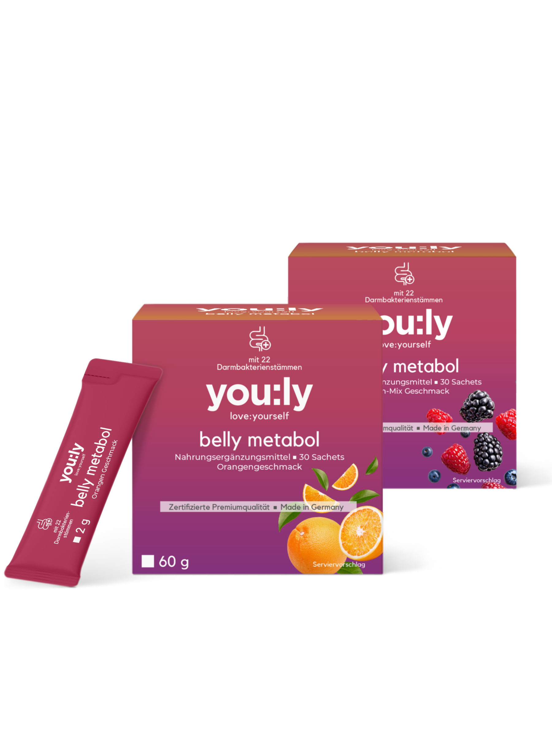 Belly Metabol Mix (Berry-Orange)  - 2x 30 Sticks für 60 Tage