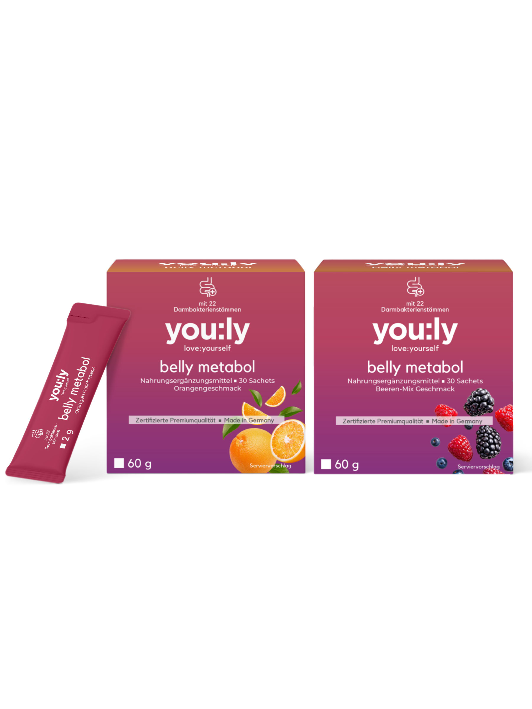 Belly Metabol Mix (Berry-Orange)  - 2x 30 Sticks für 60 Tage