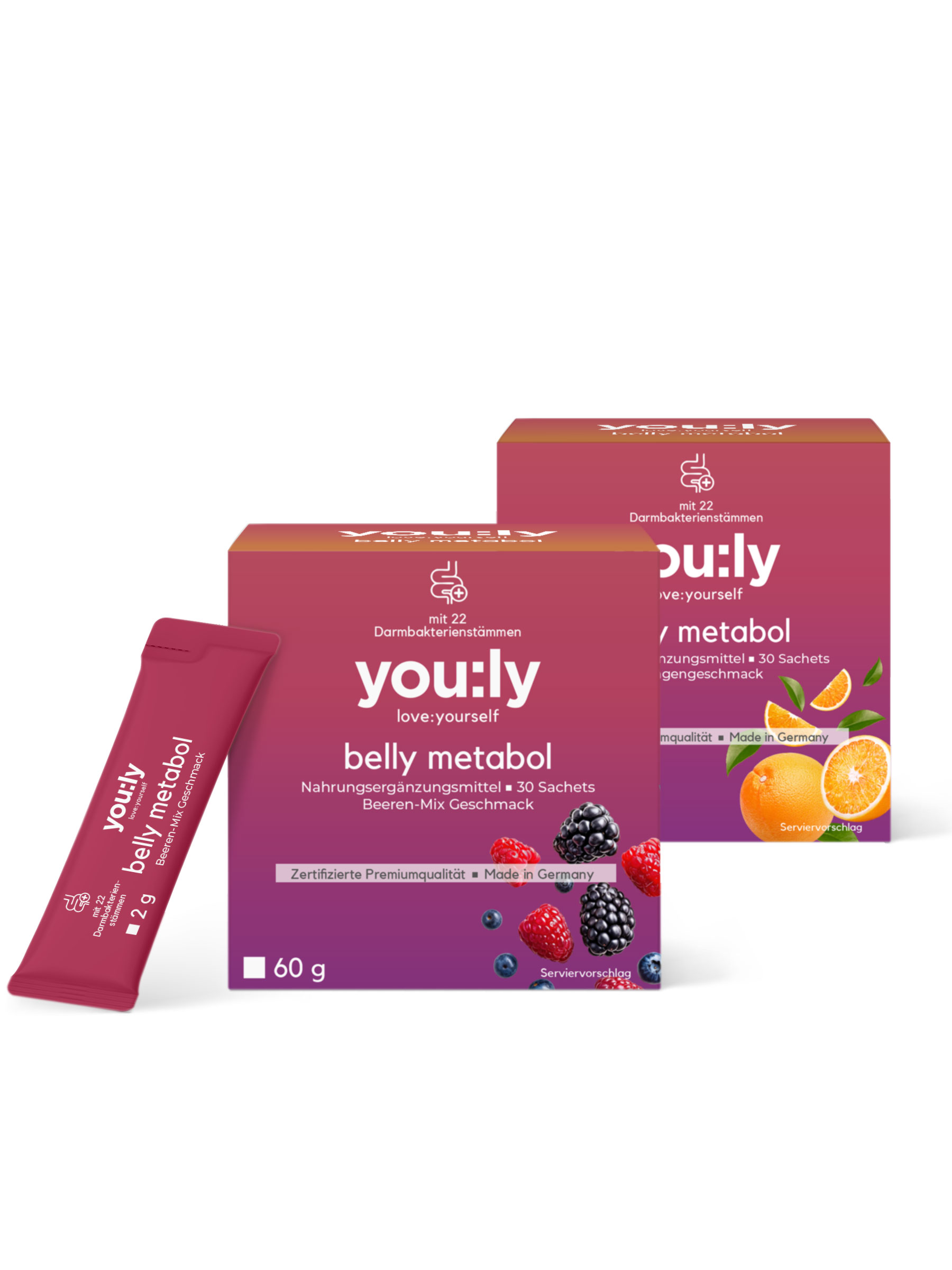 Belly Metabol Mix (Berry-Orange)  - 2x 30 Sticks für 60 Tage